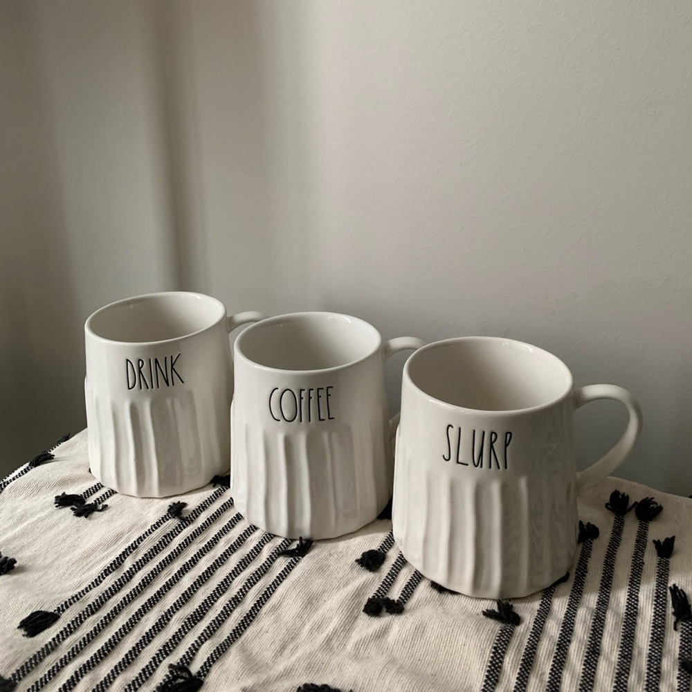 Rae Dunn Coffee Mug Trio - Drink, Coffee, Slurp